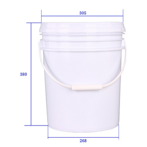 Cheap small large 20L 5 gallon food grade safe white plastic buckets with lids handle plastic pail