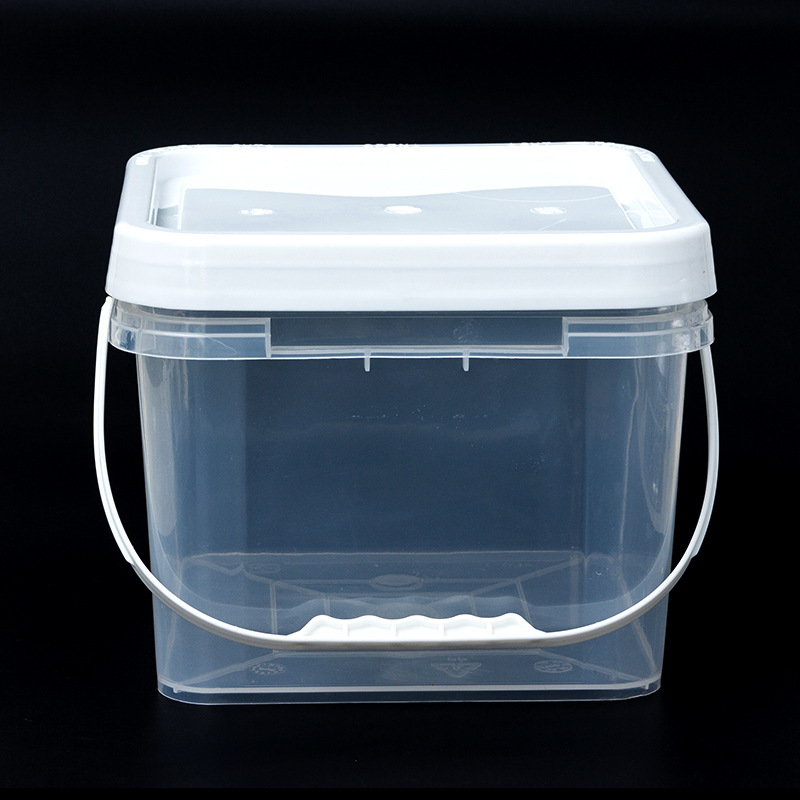 Wholesale Direct Sales Food Grade Transparent Round Plastic Candy Floss Pails With Lids And Handles