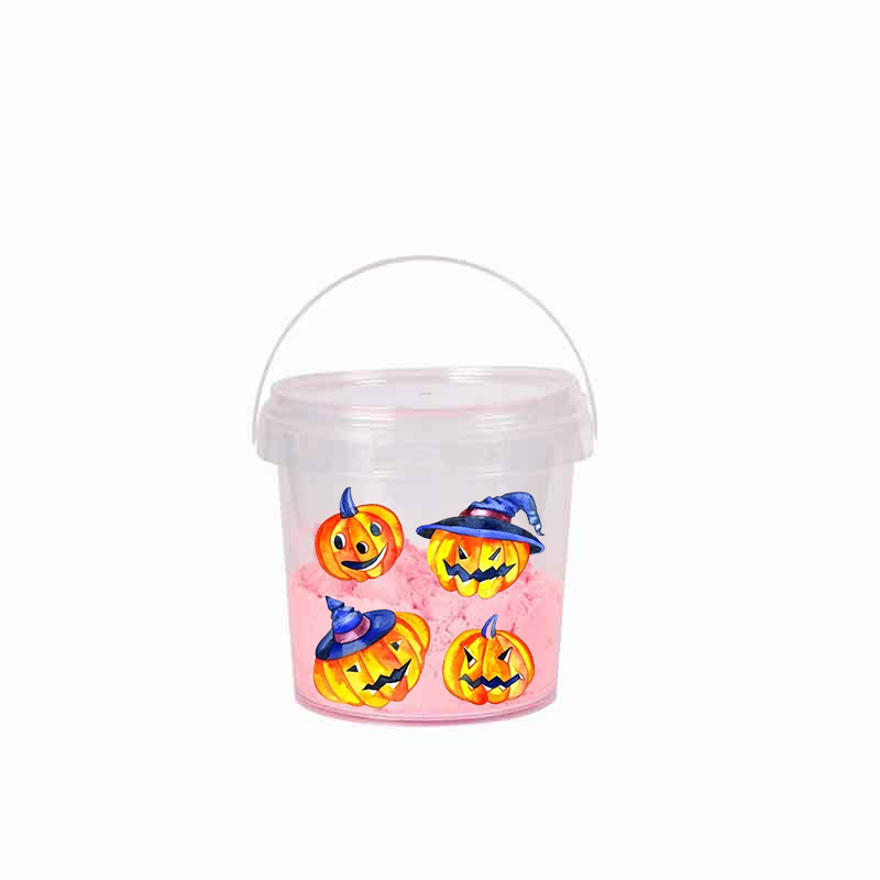 Clear Plastic Bucket For Cookies With Lid Handle Food Grade Candy Plastic Bucket For Ice Cream Plastic bucket