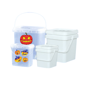 Clear Plastic Bucket For Cookies With Lid Handle Food Grade Candy Plastic Bucket For Ice Cream Plastic bucket