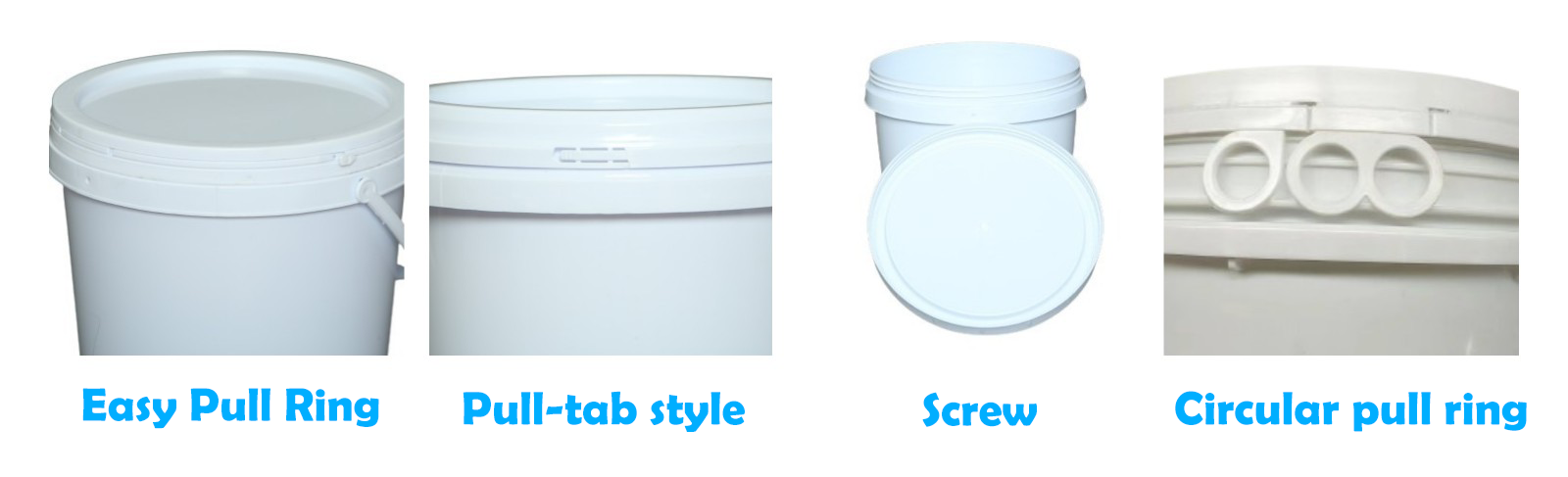 Food Grade 250ml 500ml 1L 1.2L Plastic  Bucket With Handle For Ice Cream Butter Honey Candy bucket pail