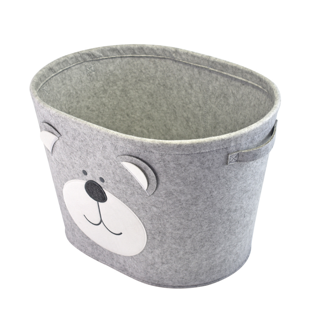 Extra large felt kids baby nursery cloth dress toy laundry decorative organizer bin box bag storage basket with handles