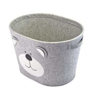 Extra large felt kids baby nursery cloth dress toy laundry decorative organizer bin box bag storage basket with handles