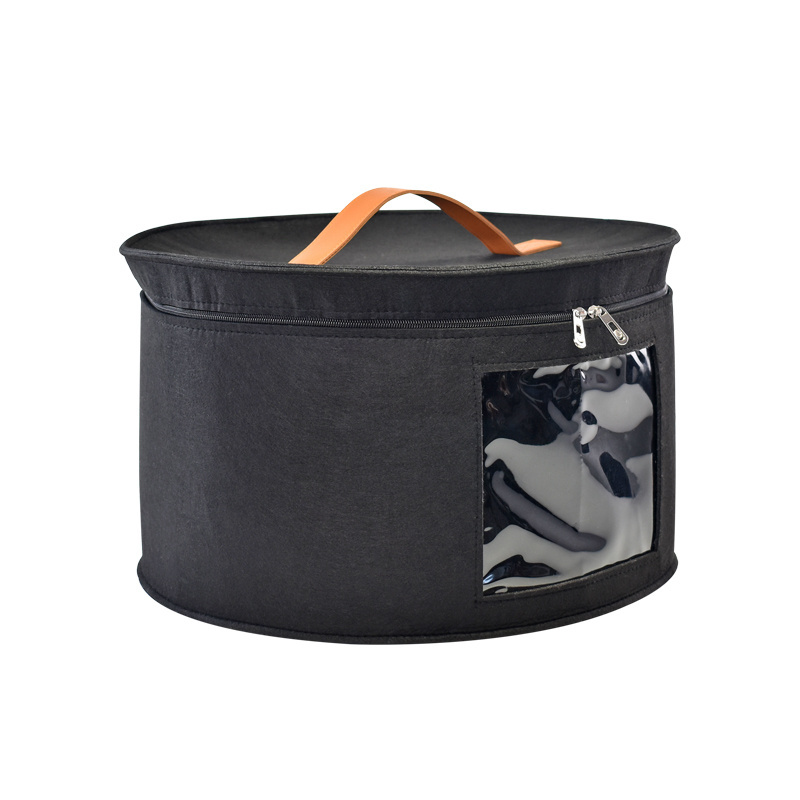 Foldable Felt Hat Storage Bag with Dust-proof Lid Large Hat Storage Box