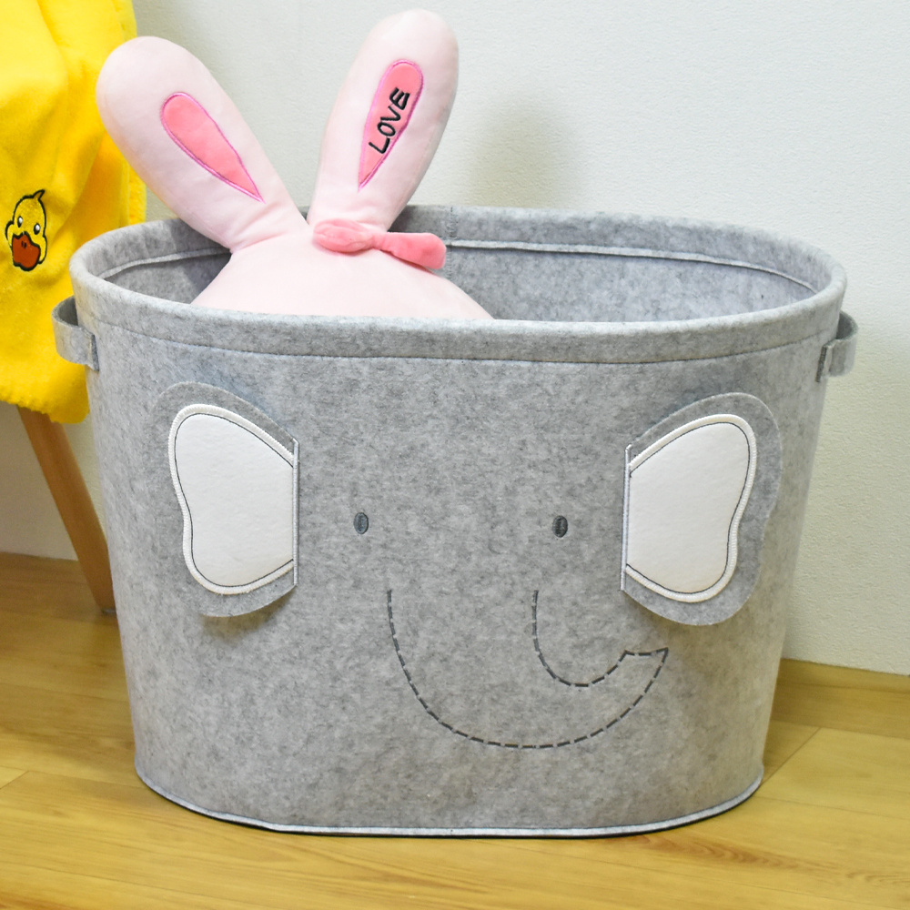 Extra large felt kids baby nursery cloth dress toy laundry decorative organizer bin box bag storage basket with handles