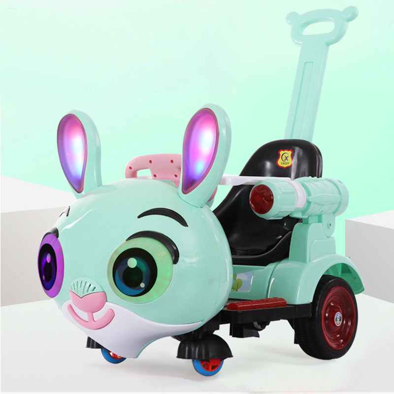 pink and green two colours toddler toy cute electric cars for kids LED headlights 12V battery