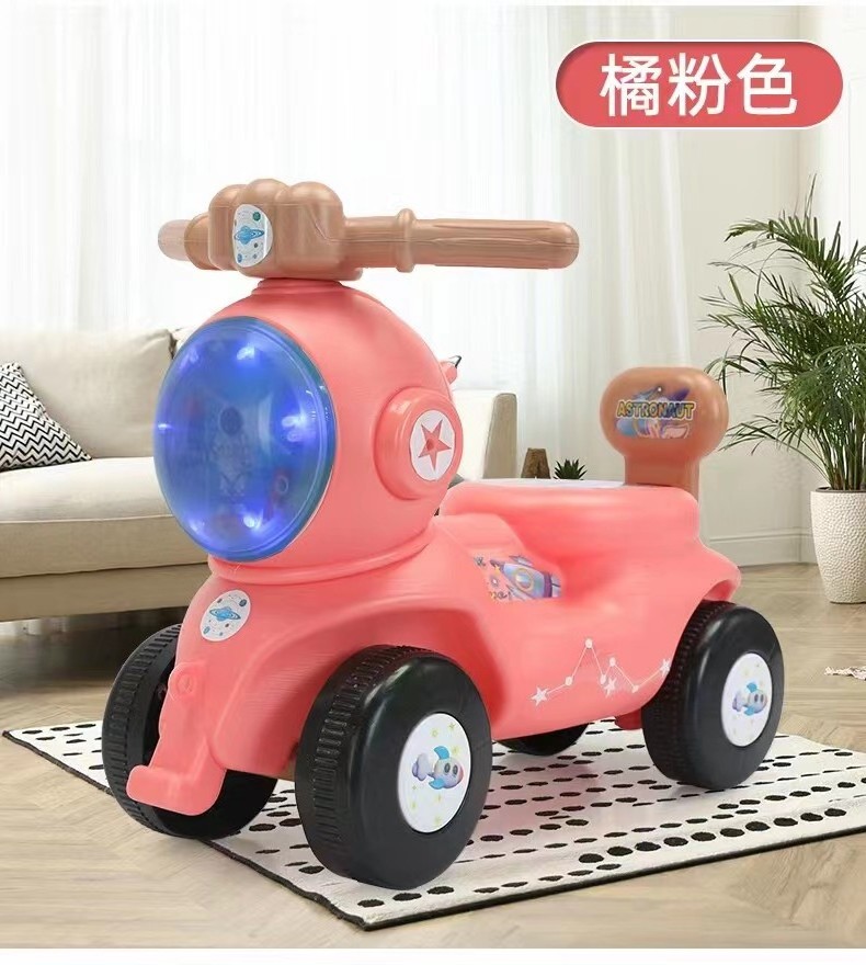 New Baby Scooter Four-wheeler Leather Seat Cute Shape Balance Car for Kids Gifts