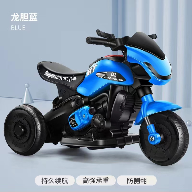 6V 4A Children's Electric Motorcycle 380 Powered Three-Wheeled Ride-On Toy for Boys and Kids Aged 2-4 Years Motorbike for Kids