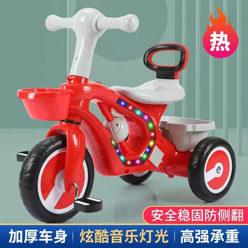 New 3 Wheel Baby Tricycle Children Bicycle Child'S Tricycle With Light