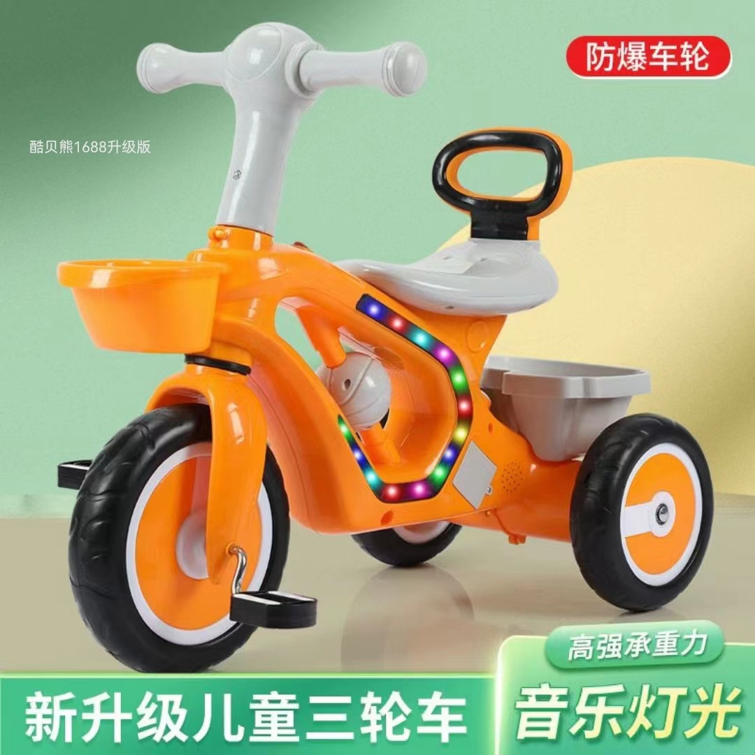 New 3 Wheel Baby Tricycle Children Bicycle Child'S Tricycle With Light