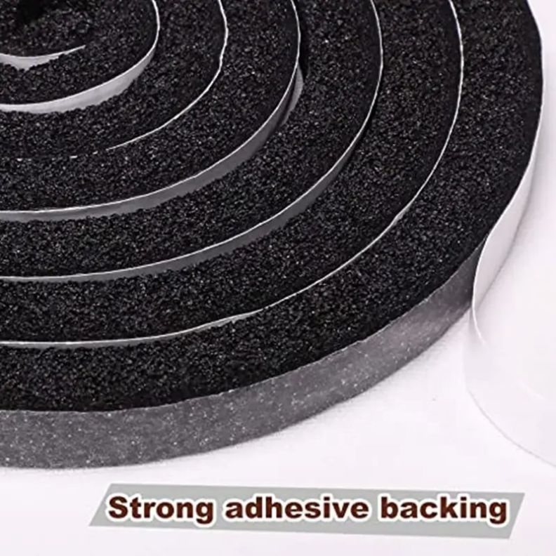 Self-adhesive sponge black EPDM foam rubber strip electric box cabinet door shock absorption gasket foam rubber seal strip