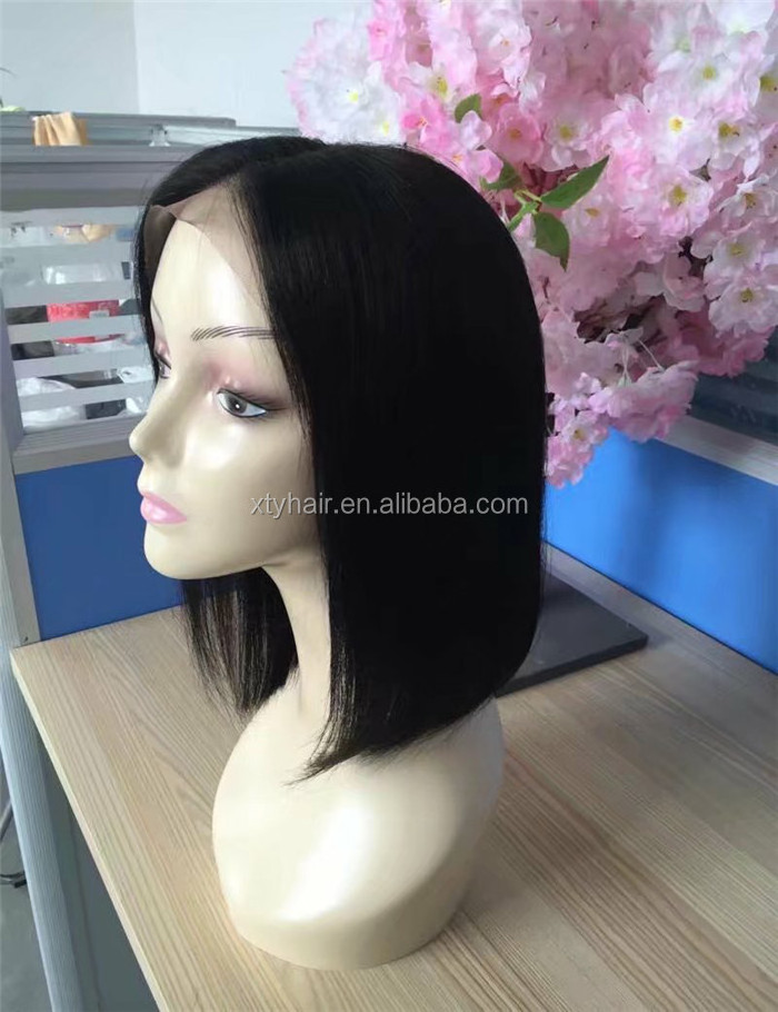 Aliexpress full saxy image overnight delivery in stock human hair short 8inch bob lace front wig