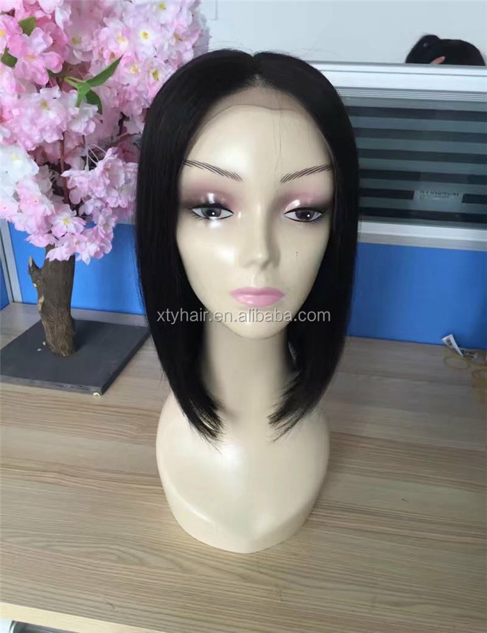 Aliexpress full saxy image overnight delivery in stock human hair short 8inch bob lace front wig