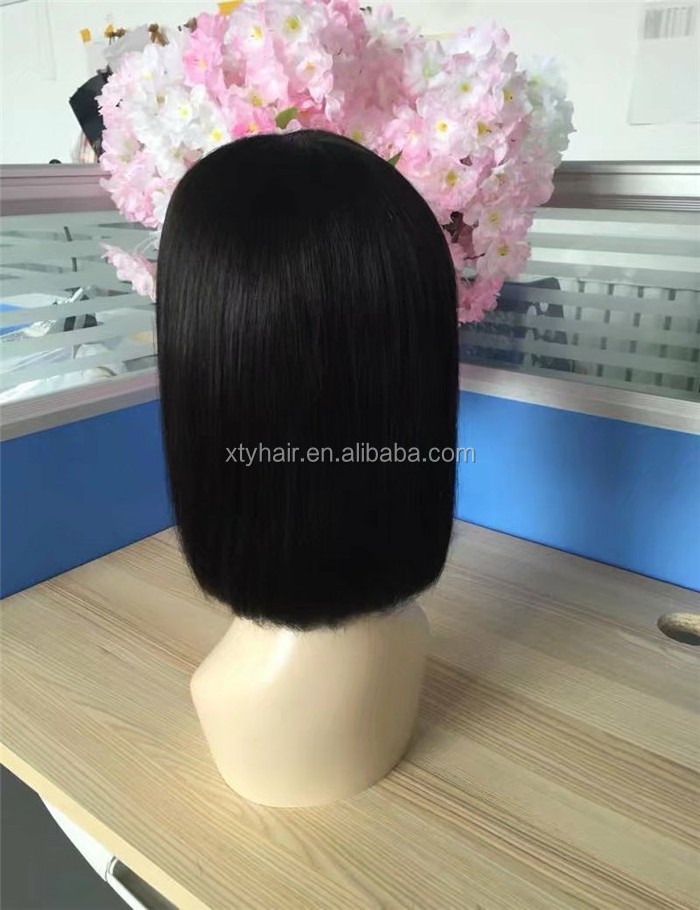 Aliexpress full saxy image overnight delivery in stock human hair short 8inch bob lace front wig