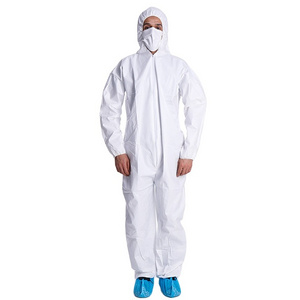 Polypropylene coverall with waterproof microporous dustproof purification fabric Isolated clothing hood suit overalls for men