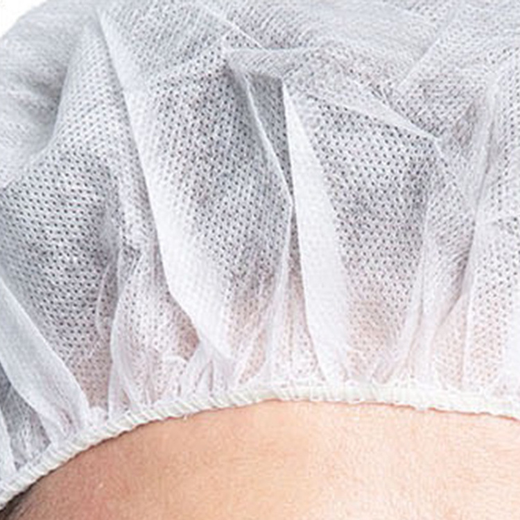 Disposable Pp Non Woven Strip Clip Cap Bouffant Head Cover Hair Net Surgical Doctor Hat Round Mob Cap