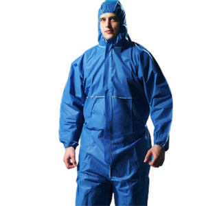 Disposable Blue SMS Non Woven Flame Resistant Coverall Suit