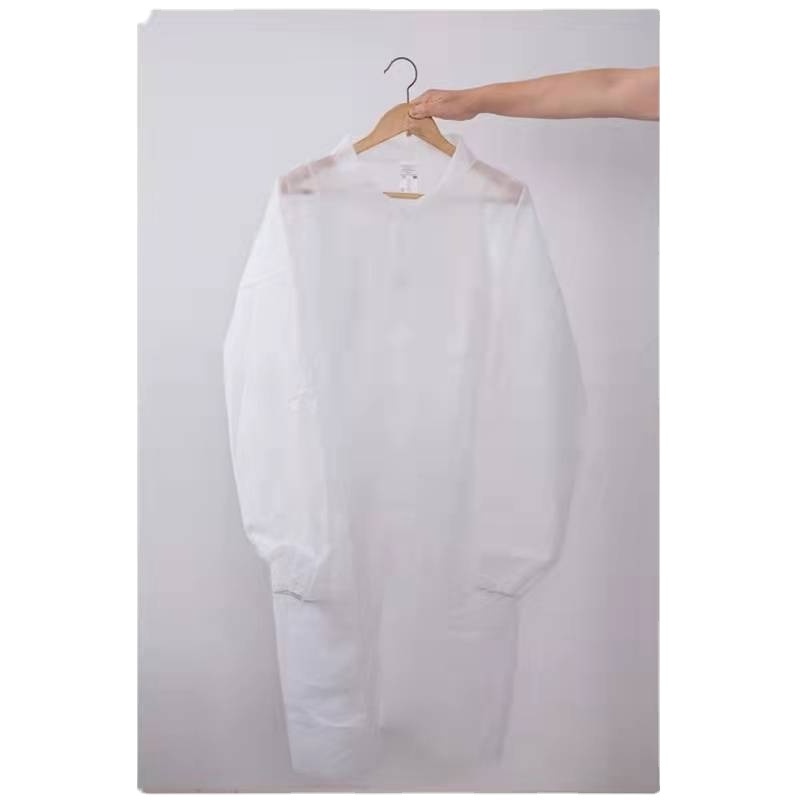 OEM Disposable 30gsm PP Nonwoven Clothes Logo Printing Lab Coat Isolation Gown