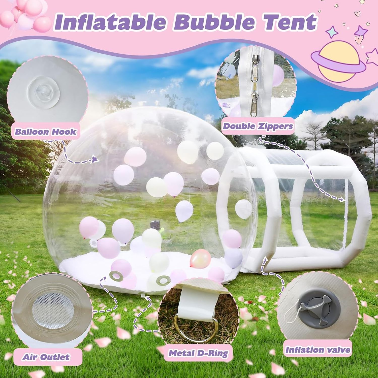 New Style PVC Clear Eco Dome Camping Inflatable transparent bubble tent house for party inflatable clear dome tent for camping