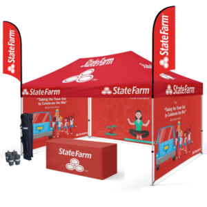 3x3 promotional custom print event pop up Tent business gazebo canopy folding tent with flag wall red trade show tent