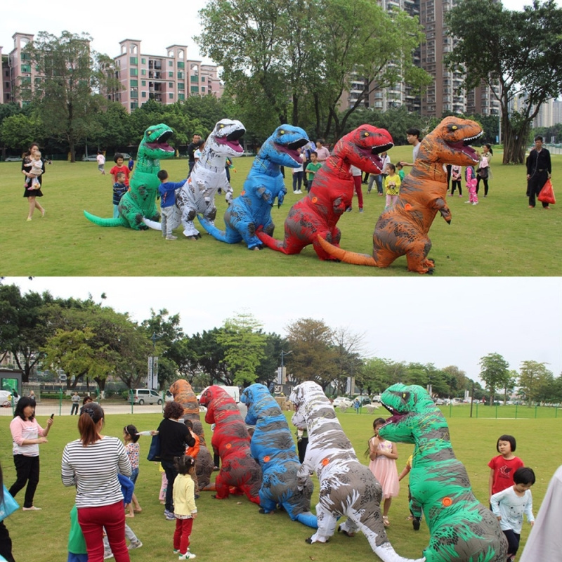 Wholesale Custom Halloween Party Cosplay T-rex Mascot Dino Costume Trex Blow Up Suit Inflatable T Rex Dinosaur Costume For Adult