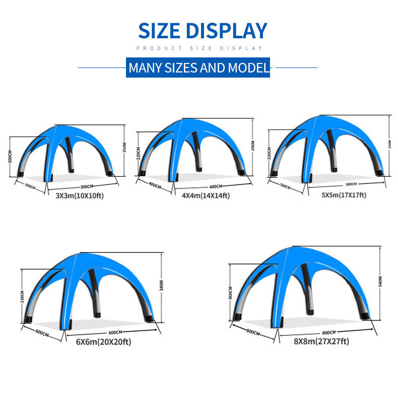 Air sealed giant inflatable advertising tent booth canopy with shadow for promotion Pressure Inflatable Spider Tent