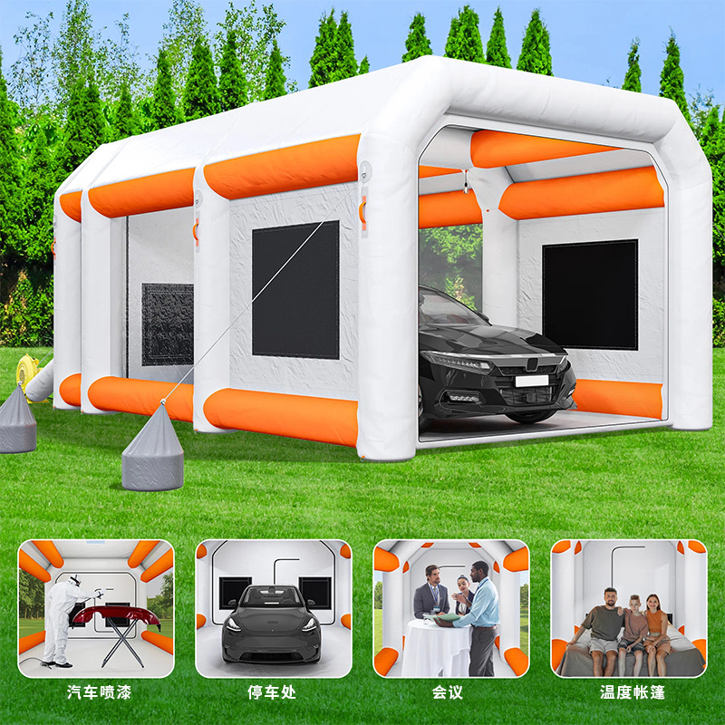 custom Outdoor big portable commercial inflatable tent paint booth spray large inflatable car cover garage car wash tent