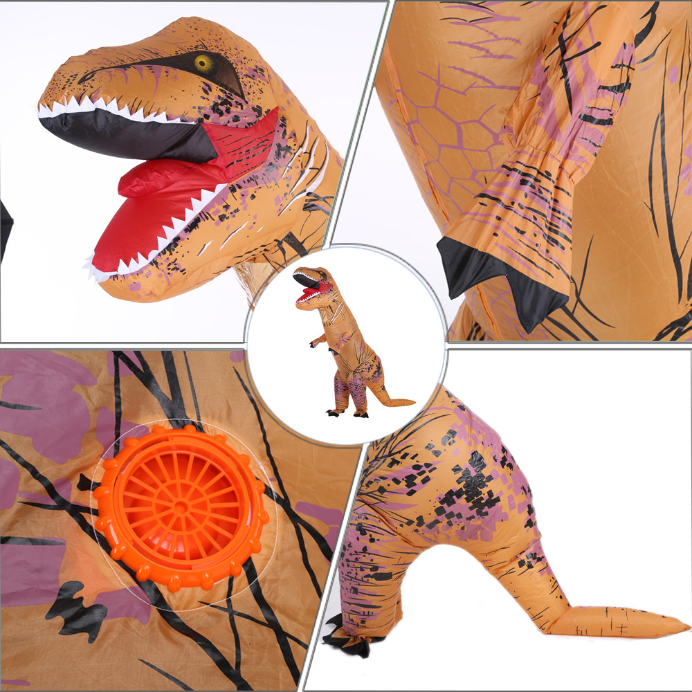 Wholesale Custom Halloween Party Cosplay T-rex Mascot Dino Costume Trex Blow Up Suit Inflatable T Rex Dinosaur Costume For Adult