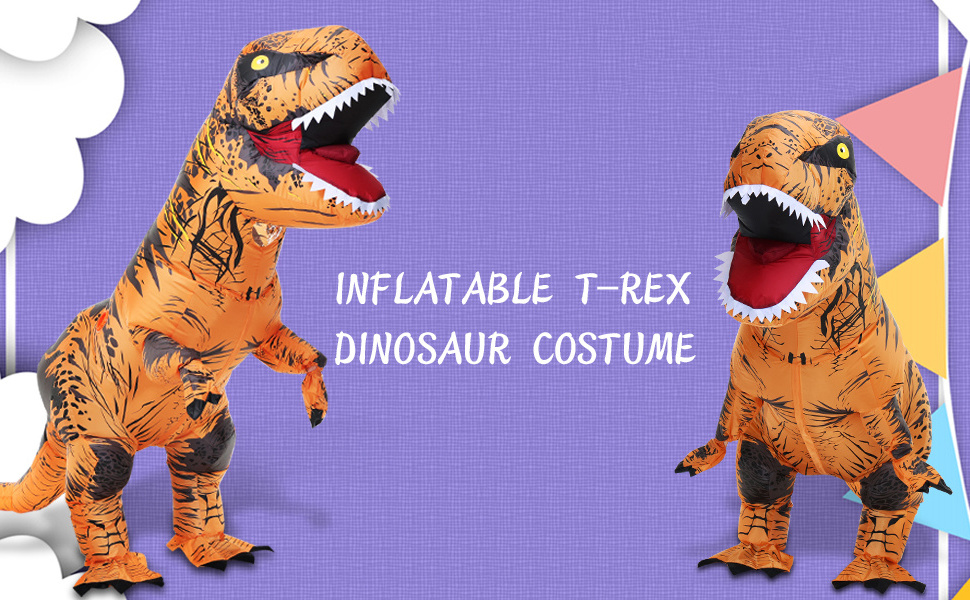 Wholesale Custom Halloween Party Cosplay T-rex Mascot Dino Costume Trex Blow Up Suit Inflatable T Rex Dinosaur Costume For Adult