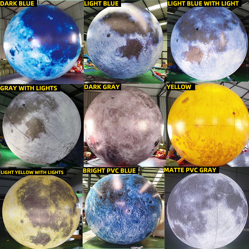 4m 5m 6m 7.5m Giant LED Lighting Moon Balloon Inflatable Globe Planet Solar System Balloon for Decorations