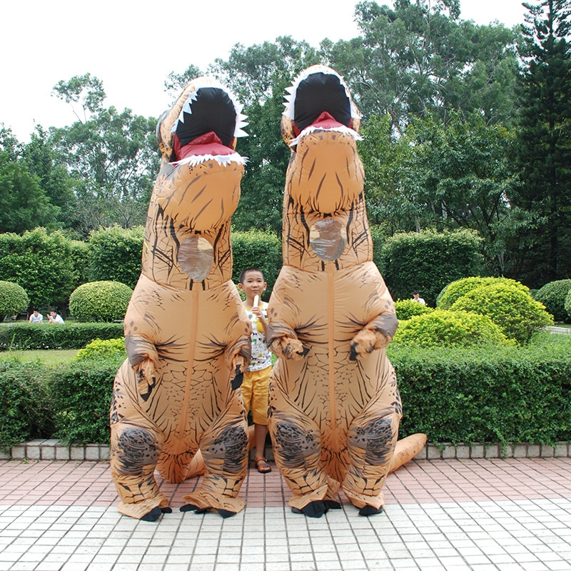 Wholesale Custom Halloween Party Cosplay T-rex Mascot Dino Costume Trex Blow Up Suit Inflatable T Rex Dinosaur Costume For Adult