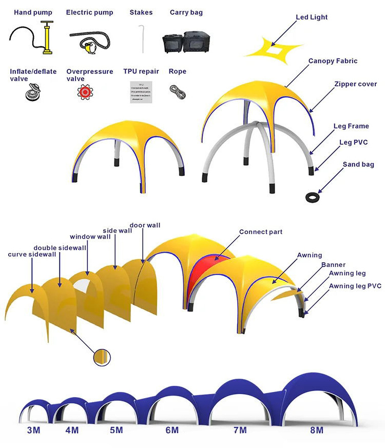 Hot Sale Event Exhibition Sport Inflatable Tent Dome Air Marquee Giant Advertising Inflatable spider Tent Canopy Air Tent