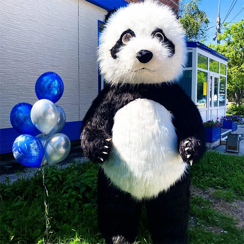 Fashion Commercial Plush panda Inflatable Mascot Costume Outdoor Cosplay Polar Bear Inflatable Mascot Costumes for Advertisement