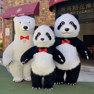 Fashion Commercial Plush panda Inflatable Mascot Costume Outdoor Cosplay Polar Bear Inflatable Mascot Costumes for Advertisement