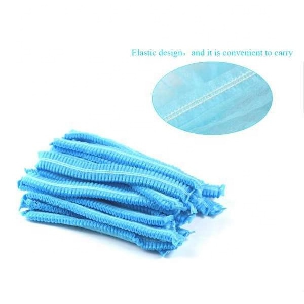 Food Industry Nurse Non Woven hair Cap Hairnet For Kitchen Head Cover White Bouffant Hair Net Disposable Clip Cap