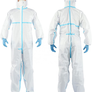 High Quality medical protection coverall clothing / suit with shoe disposable protection  PPE coverall