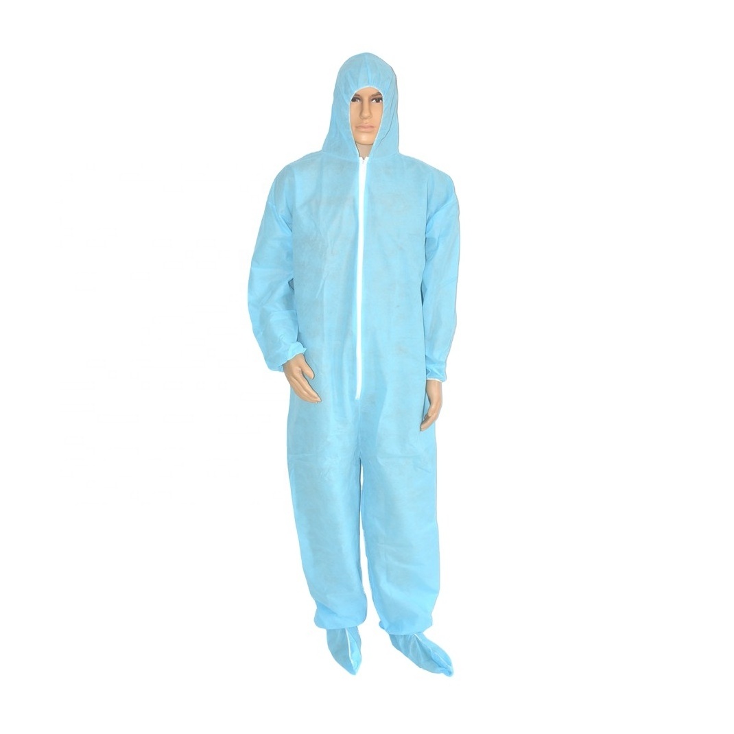 High Quality medical protection coverall clothing / suit with shoe disposable protection  PPE coverall