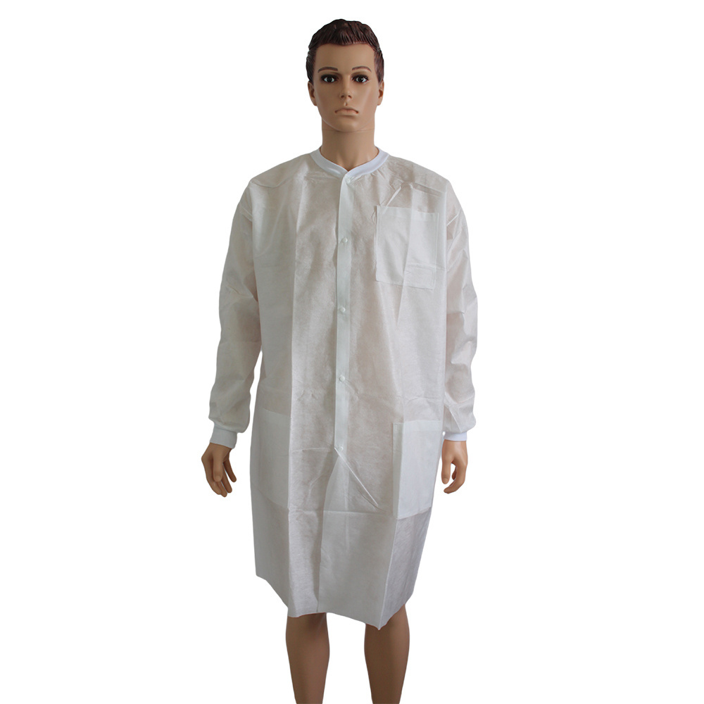 Nonwoven working suit/ disposable chemical resistant lab coats with knitted cuff\nonwoven surgical gown