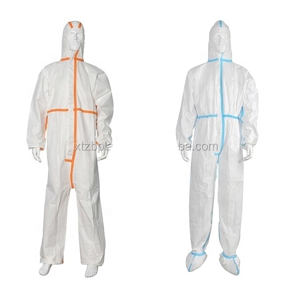 High Quality medical protection coverall clothing / suit with shoe disposable protection  PPE coverall