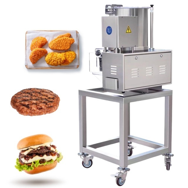 Automatic Hamburger Patty Forming Machine Meat Pie Cutlet Cutter Chicken Nugget Maker Production Line