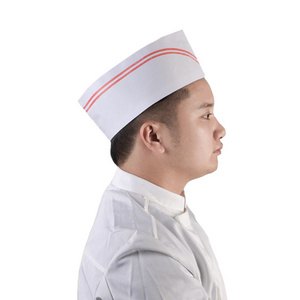 White Disposable Non-woven Chef Hat Cooking Bakery Work Paper Chef Cap For Kitchen