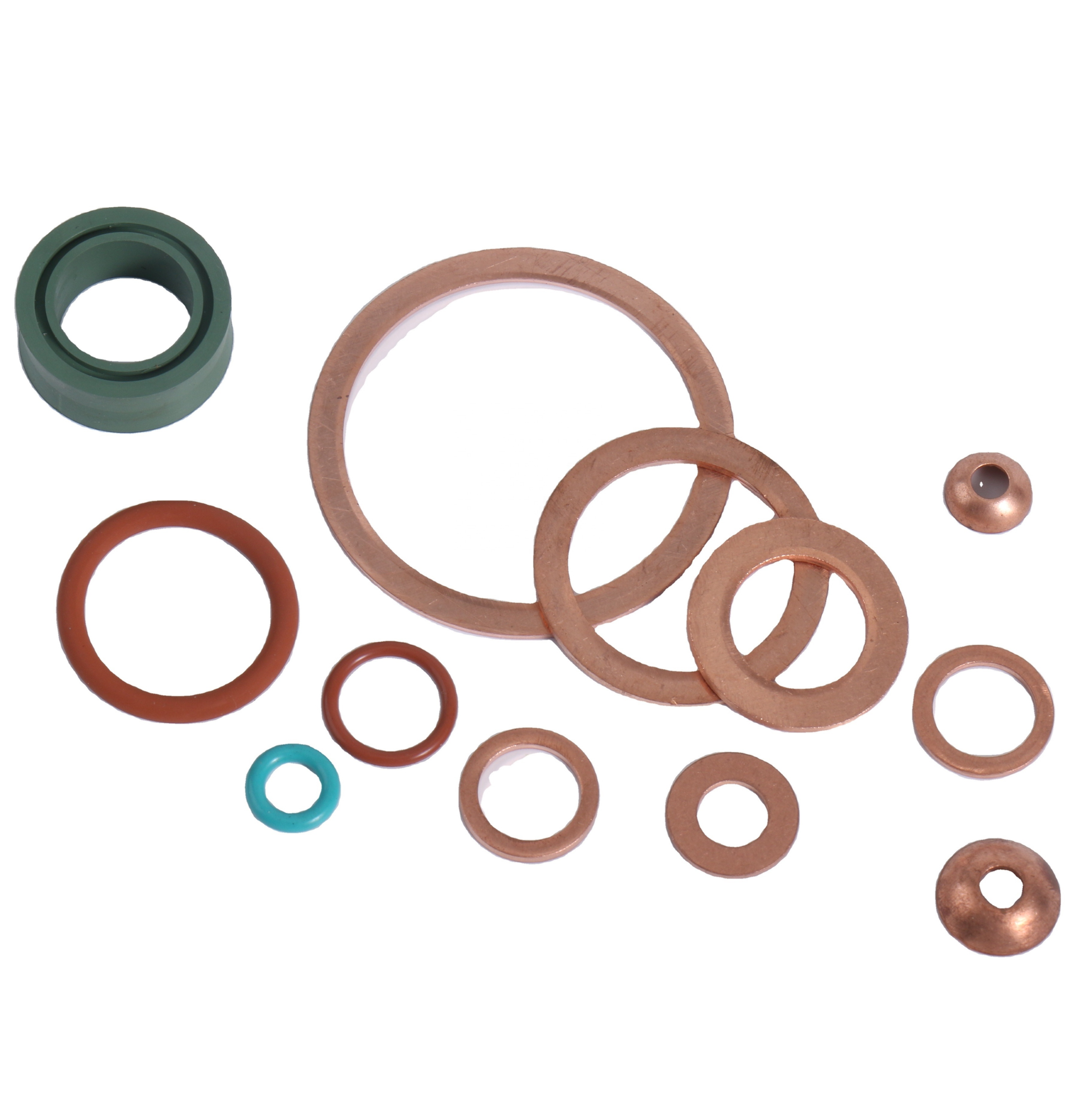 CFNAK Assorted Solid Copper Crush Washers Seal Flat Head Ring Washers Set