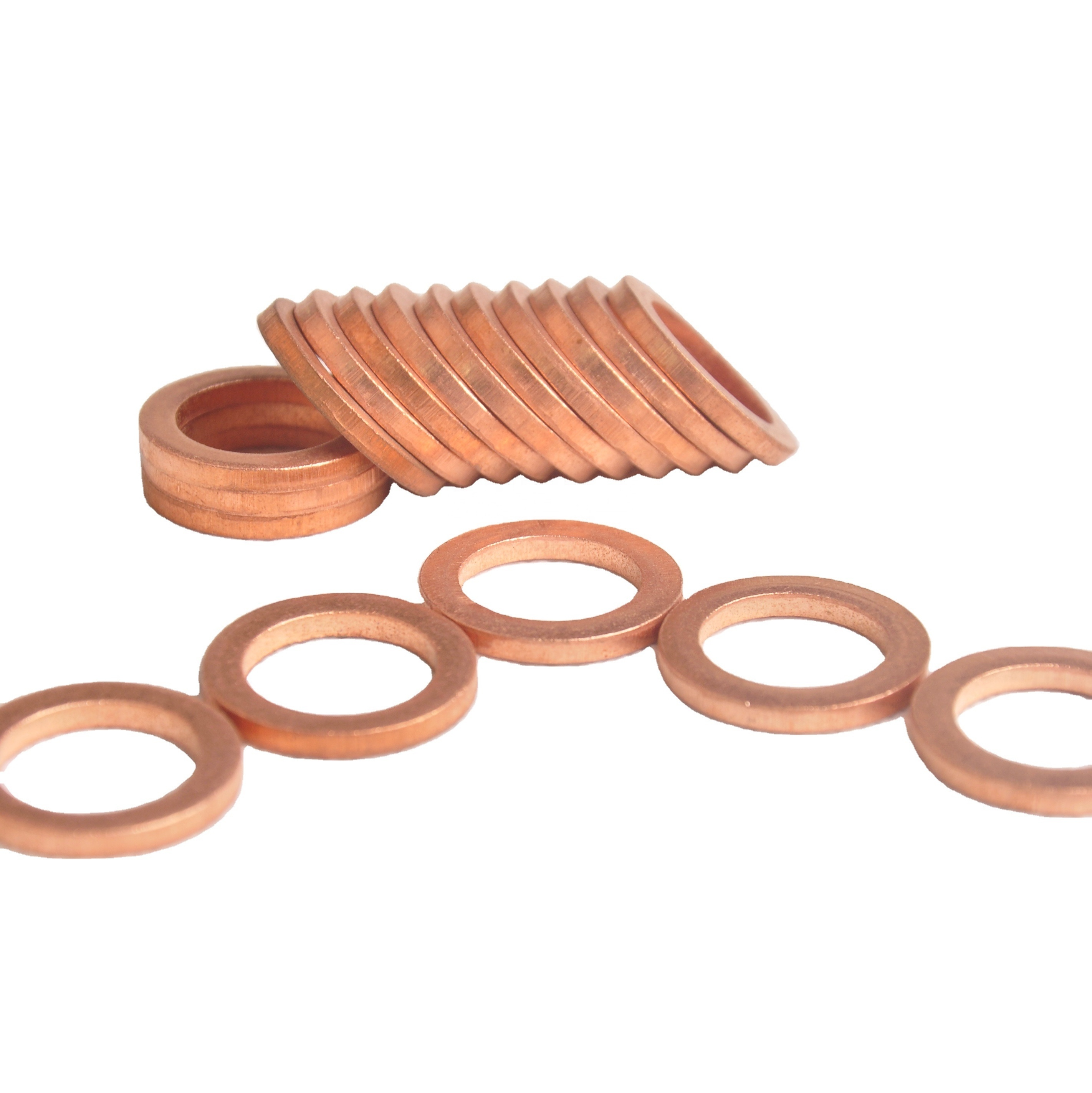 CFNAK Assorted Solid Copper Crush Washers Seal Flat Head Ring Washers Set