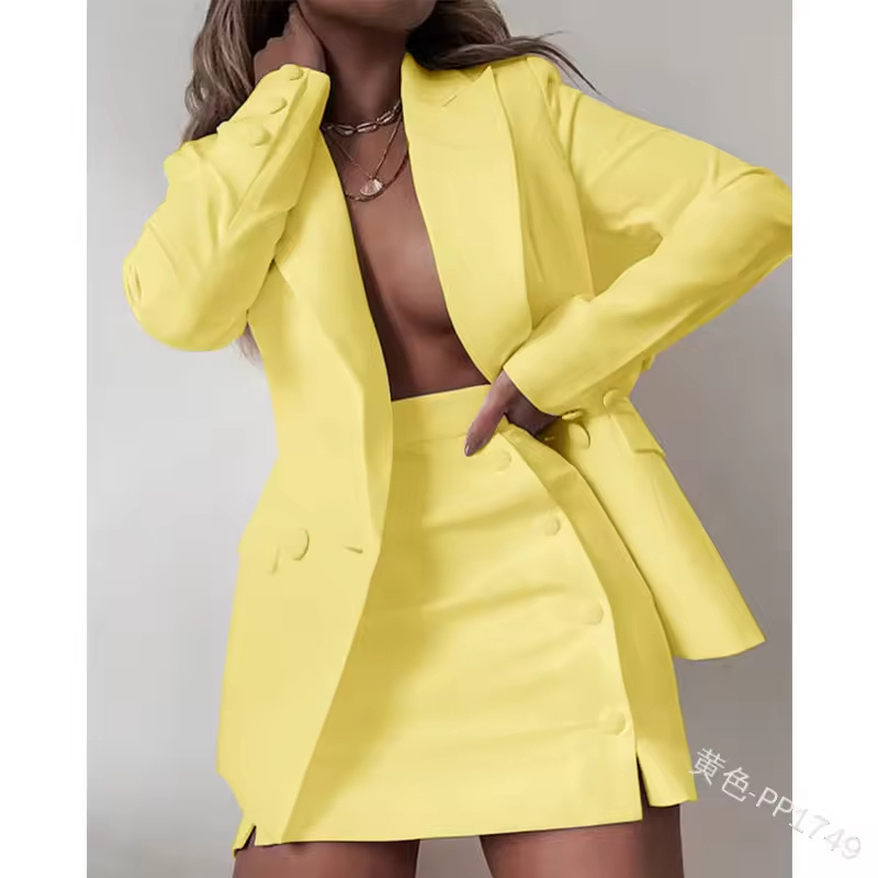 New Ladies Office Business Suit Women Blazer Sexy Solid Color Three Piece Sets skirt suits women for office