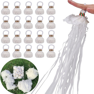 30 Ribbons Streamers Popper White Hand Throw Confetti Poppers No Mess Paper Crackers for Birthday Wedding Party X6001