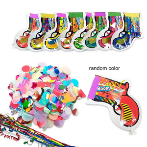 12Pcs Fireworks Gun Party Toy Confetti Popper Holiday Atmosphere Gift Birthday Wedding Pistol Handheld Celebration Spray XBF144