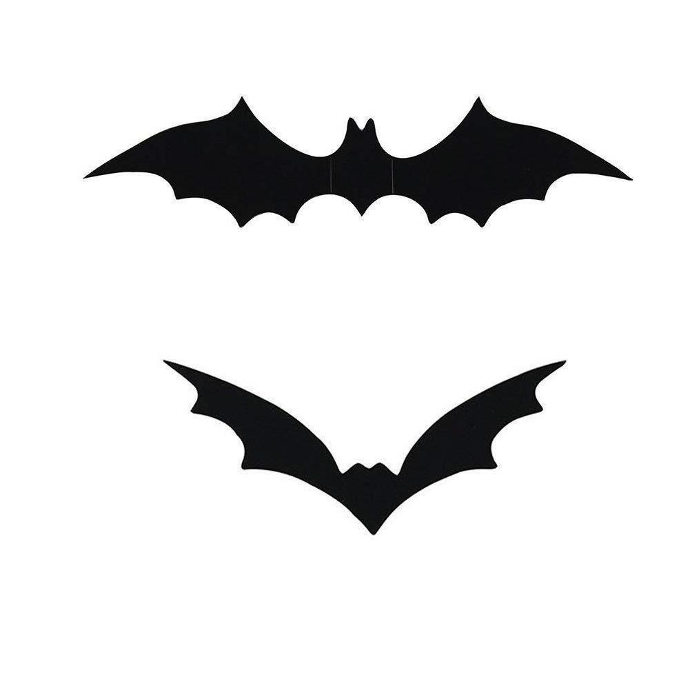 Halloween 3D Bats Wall Decals 12 PCS Halloween Bats Wall Stickers Scary PVC Black Bats Sticker for Home Decor DIY Window Decal