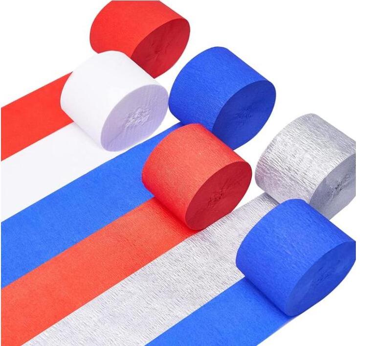 Crepe Paper Streamers 6 Rolls for USA Decorations American Party Decorations 4th of July Decorations  X4281