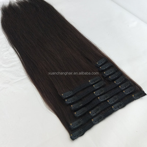 seamless clip in hair extensions clip on pu weft