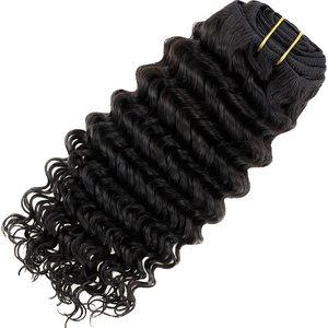 double drawn deep curl human hair weaves human hair weaving